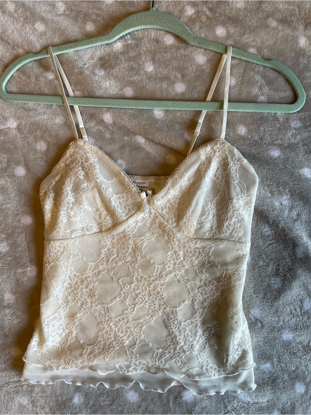 No Boundaries Ivory Lace Cami with Adjustable Straps